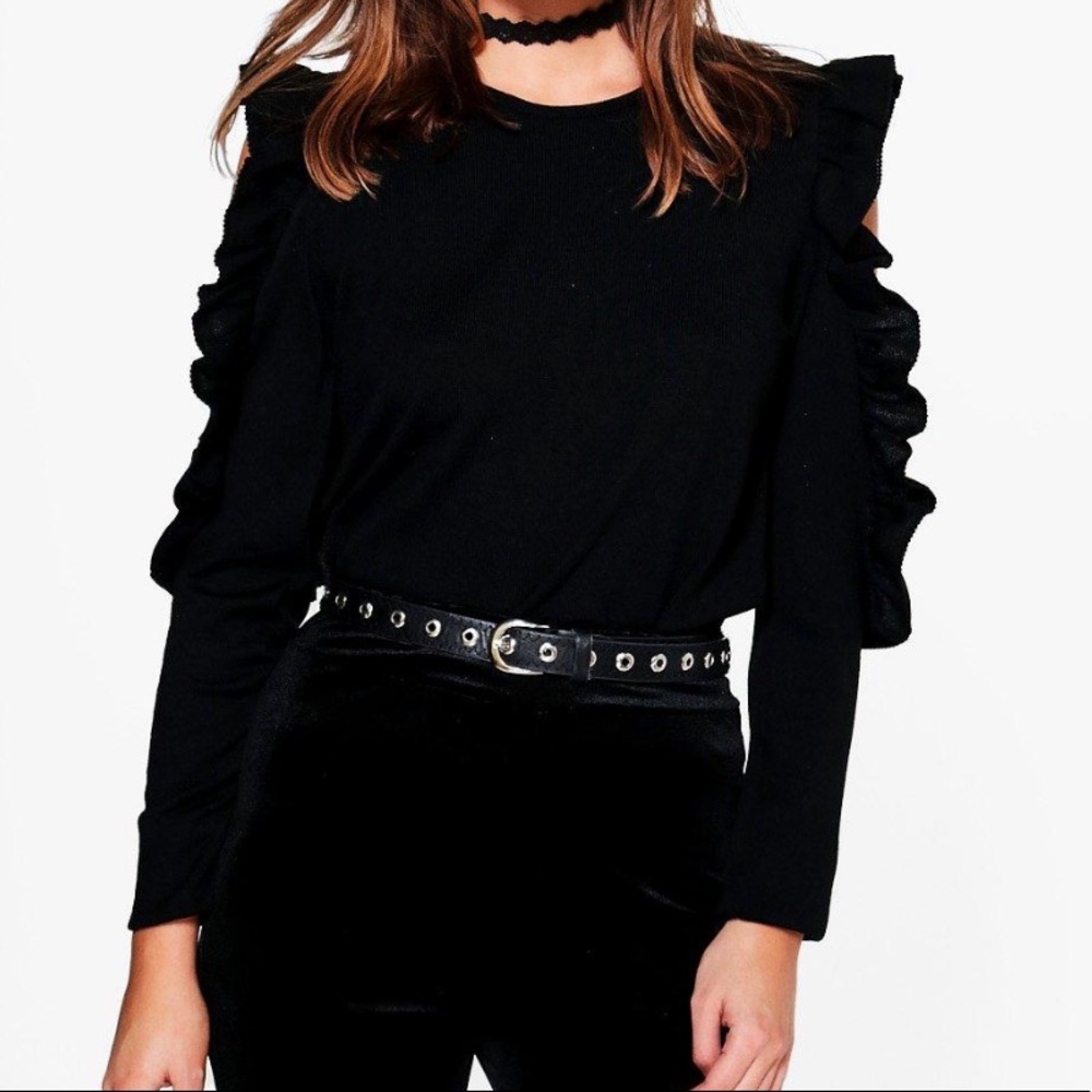 Boohoo Camilla Cold Shoulder Sweater
